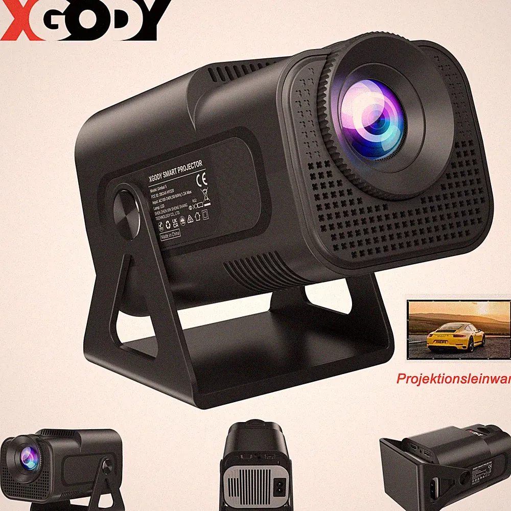 Mini Projektor 4K LED 5G Android 11 WLAN Bluetooth Heimkino Beamer Mit Leinwand