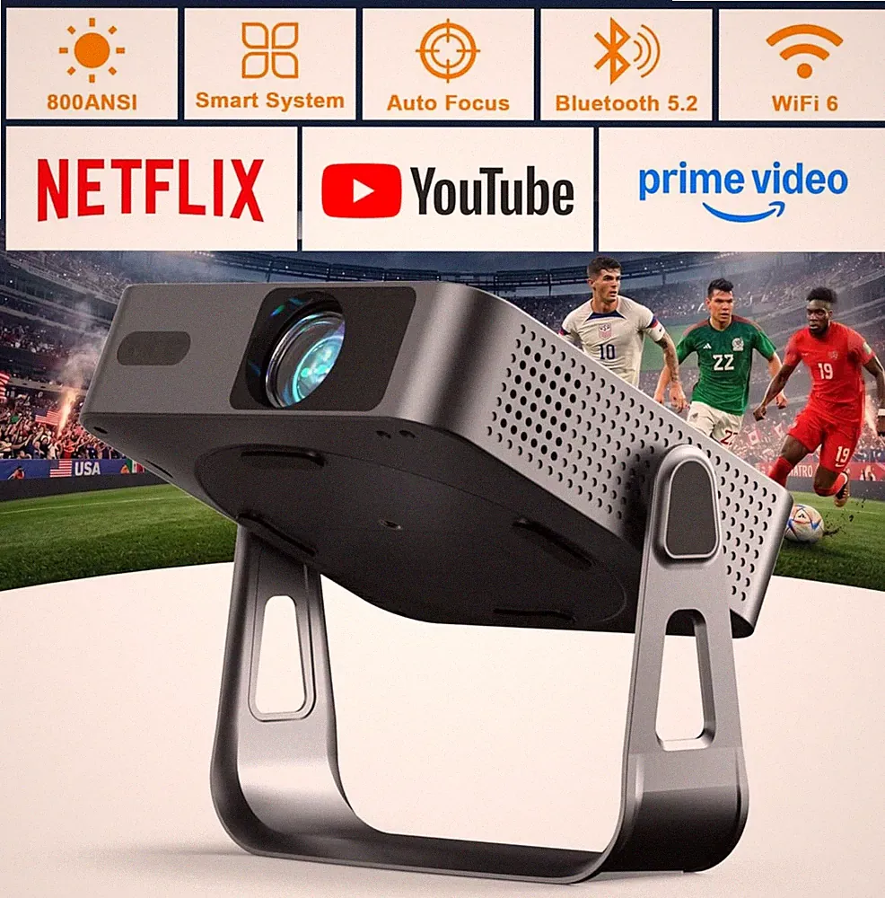 Mini Projektor 4K mit WiFi6 Bluetooth 1080P Full HD VOPLLS