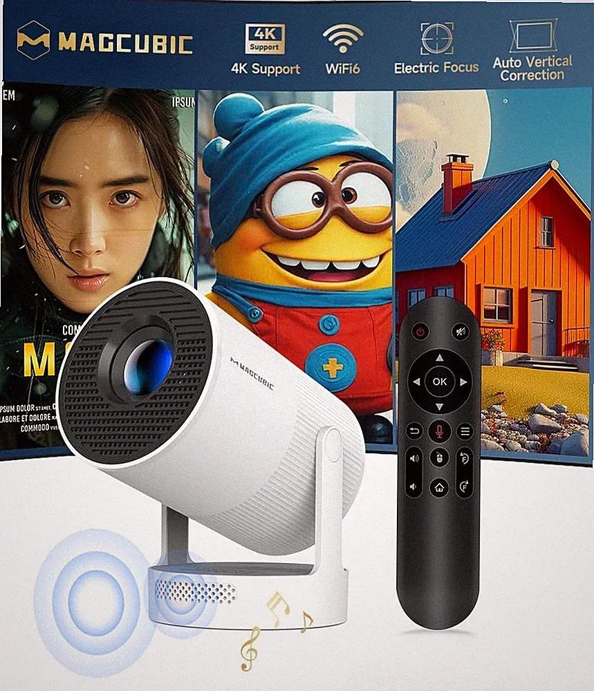 Mini Projektor 4K Tragbar LCD LED 5G WiFi 6 mit 260 ANSI Lumen und 1280x720