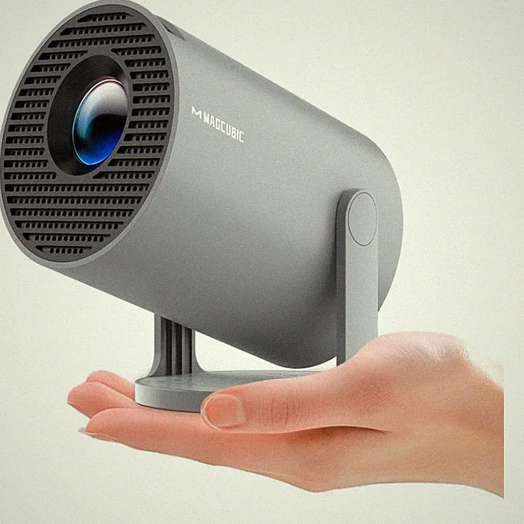 Mini Projektor 4K tragbar Smart Beamer mit 5G WiFi 6, 8000 Lumen, grau, 200 Zoll