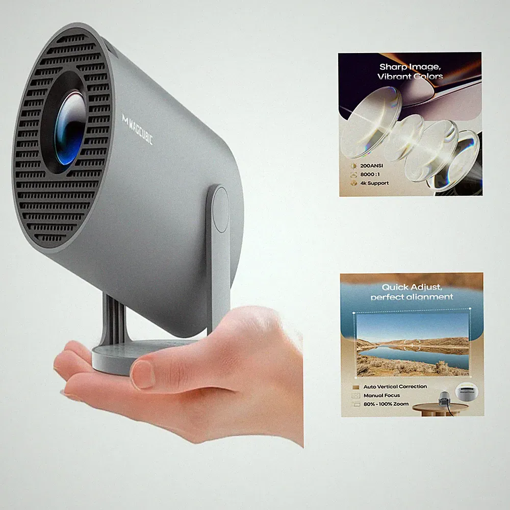 Mini Projektor 4K WiFi 6 5G 200ANSI 8000