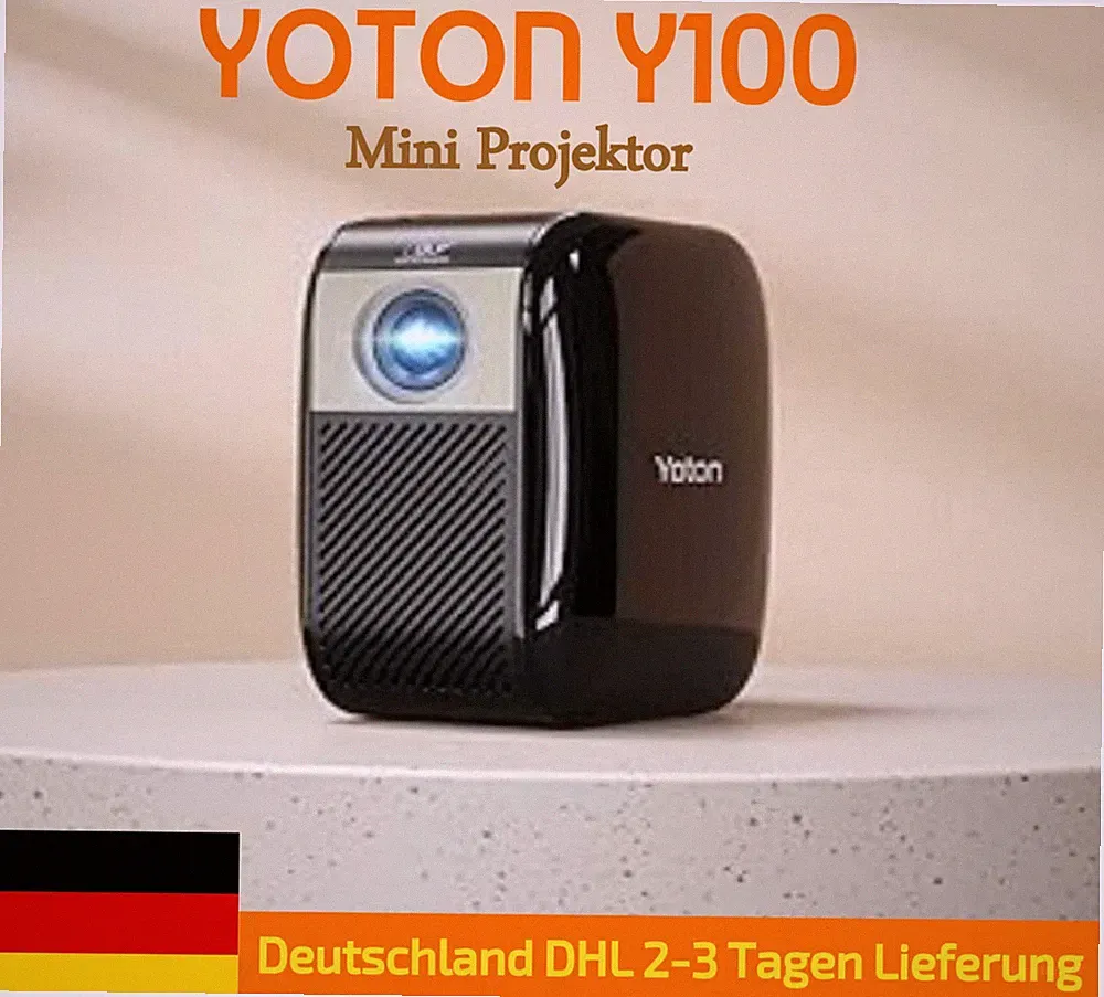 Mini Projektor Beamer Heimkino Yoton Y100 ,Video Projektor Tragbar DLP 1080P