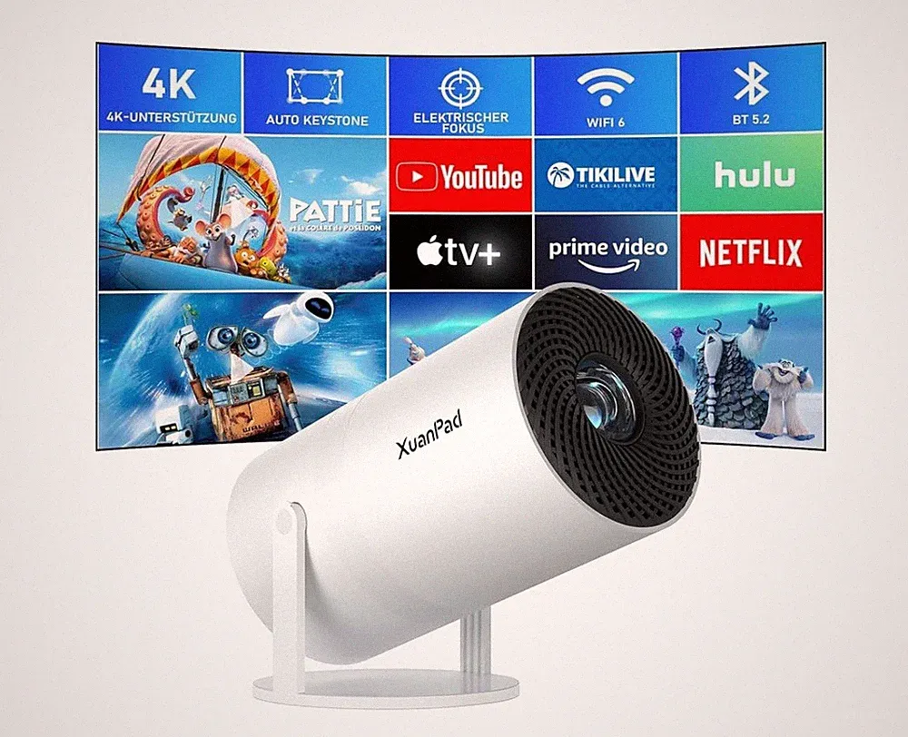 Mini-Projektor LED Full HD 1080P Tragbarer Mobiler Beamer
