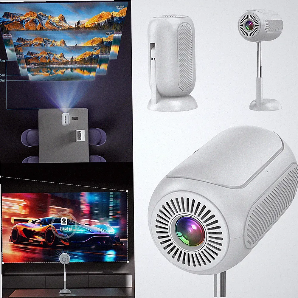 Mini PTZ-Beamer 12000Lms 4K HD Heimkino Projektor LED 5G WiFi Bluetooth Android