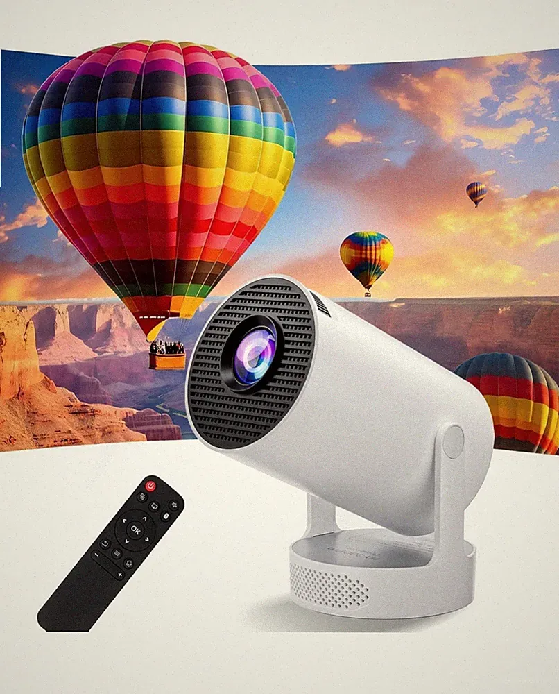 Mini Smart Projektor, 1080P Unterstützung, 130 Zoll Bildschirm, Apps integriert, Bluetooth