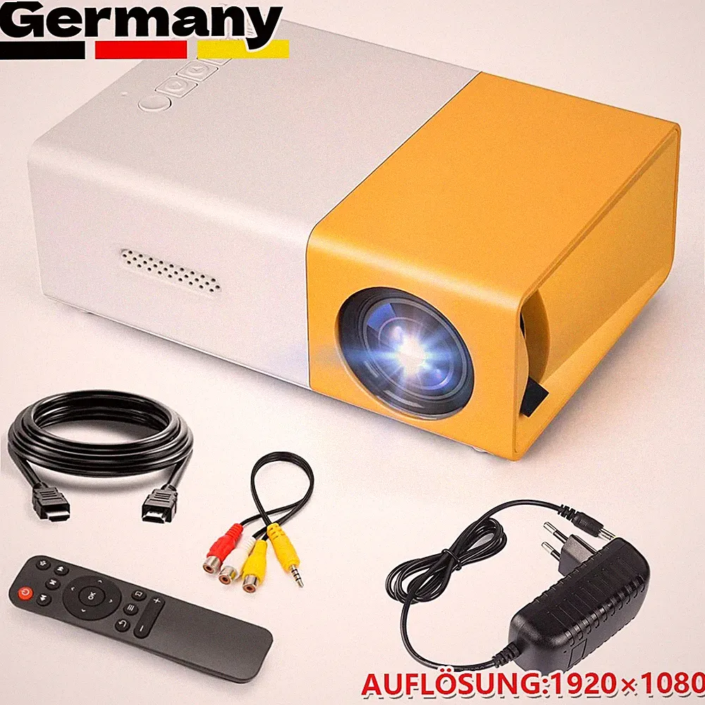 Mini Tragbar Beamer Projektor 4:3 HD 1080P Android/iPhones TV Heimkino