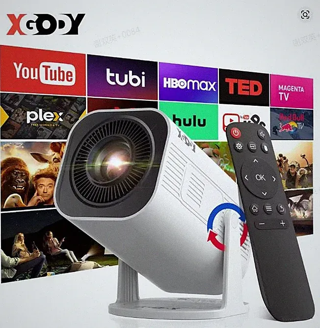 Mini Tragbar Projektor 1080p 10000Lms Android Smart Beamer für Heimkino Film USB