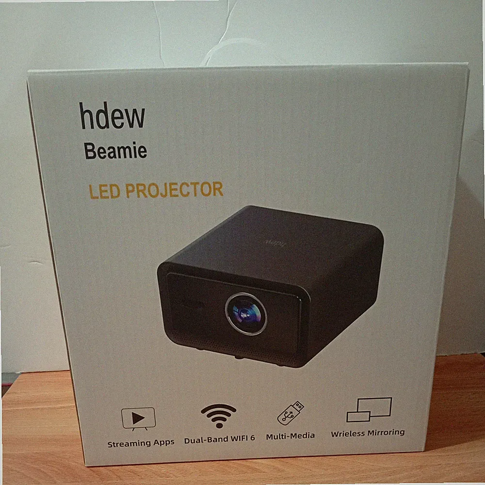 Mini Tragbarer HDMI Projektor HDEW Beamie 1500 ANSI Lumen 4K Unterstützung FHD 1080P