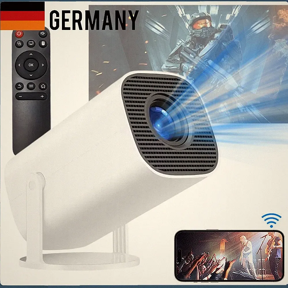 Mini Tragbarer Projektor 1080P 5G WiFi Bluetooth für Telefon Video Heimkino
