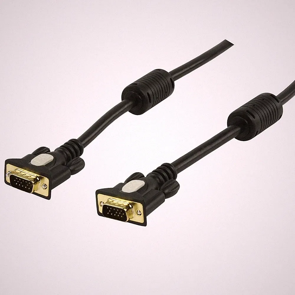 Monitorkabel VGA Premium Anschlusskabel mit Ferritkern 3m HD15 Stecker TV Beamer