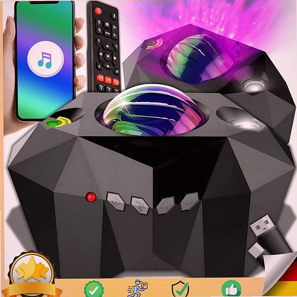 Nachtlicht LED Sternenhimmel Lampe Projektor Bluetooth Galaxy Musik Starry Stern