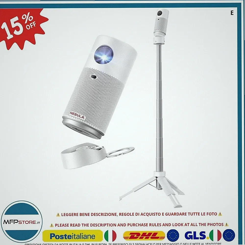 NEBULA Capsule Air Mini Smart Beamer Google TV 720p Netflix Dolby SIGILLATO