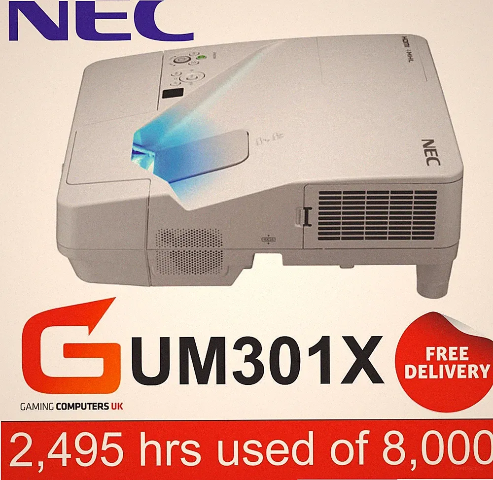 NEC UM301X 3000 ANSI Lumen HDMI XGA BEAMER (2.459 STUNDEN GEBRAUCHT VON 8.000)