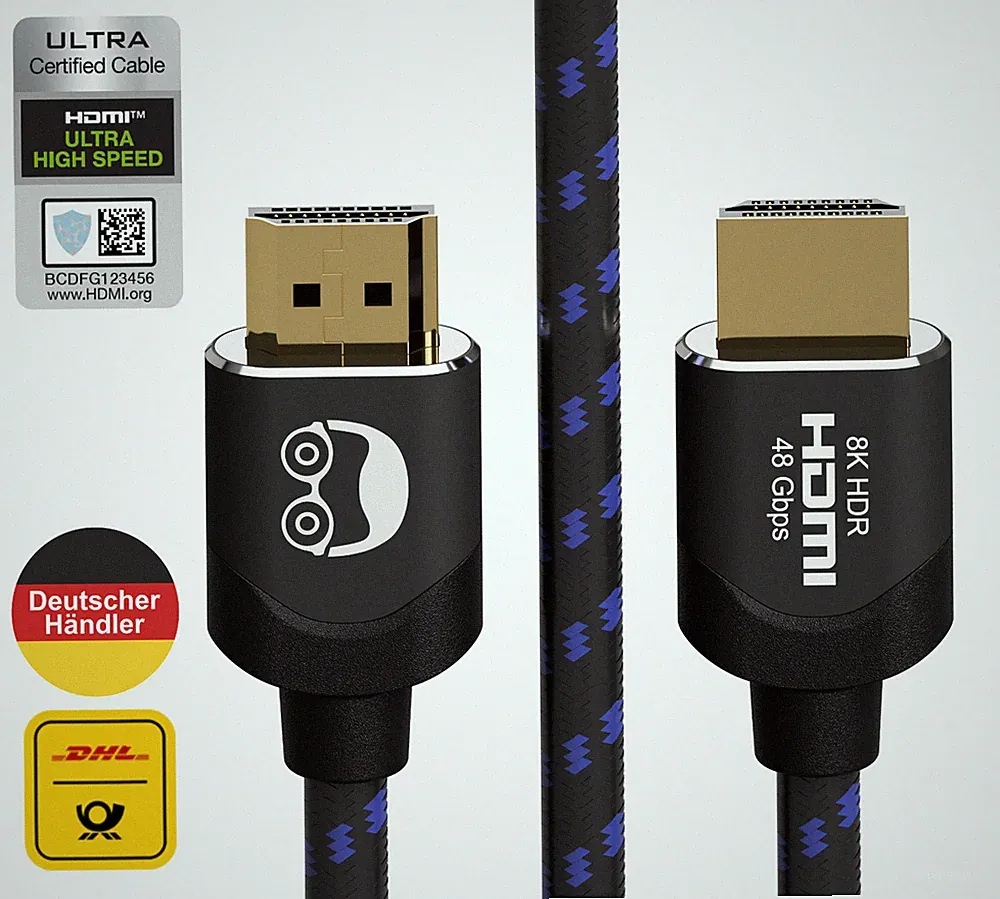 nerdig® PRO 8K HDMI 2.1 Kabel ULTRA HIGH SPEED 4K Ultra HD TV eARC UHD PS5 XBOX
