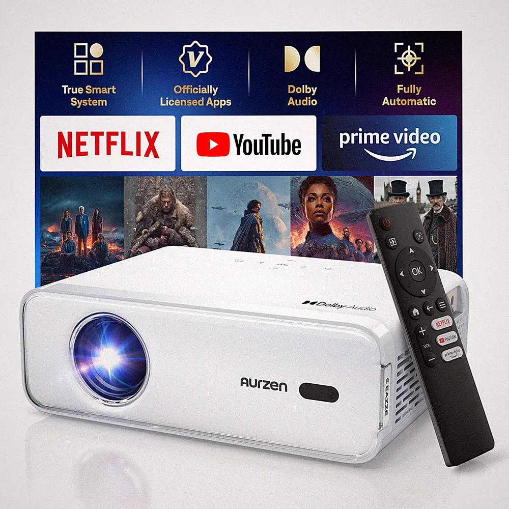 [Netflix App verfügbar & Dolby Audio] Aurzen Eazze D1 Smart Projektor 4K Unterstützung