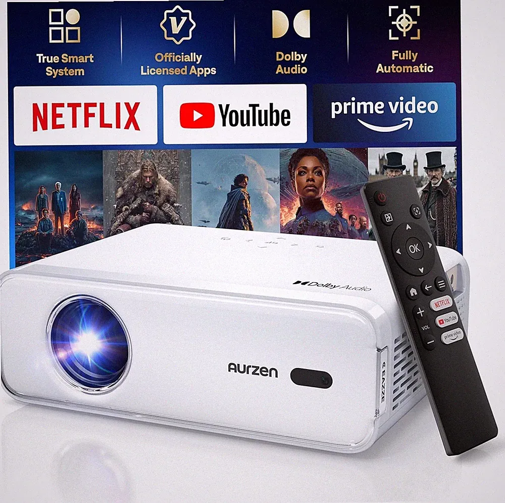 [Netflix Official & Dolby Audio] Aurzen D1 4K Supported Smart Projector