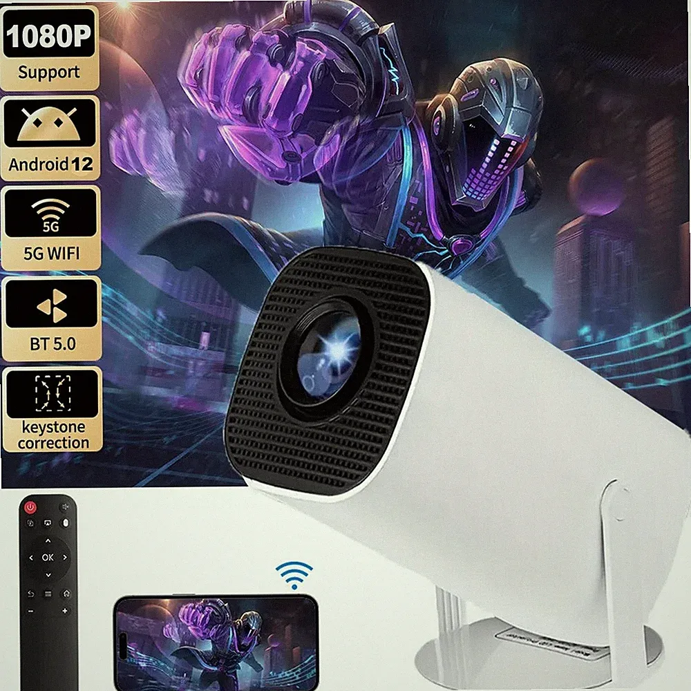 NEU Beamer Projektor 4K UHD WiFi Bluetooth Android TV Heimkino Mini Tragbar 2025