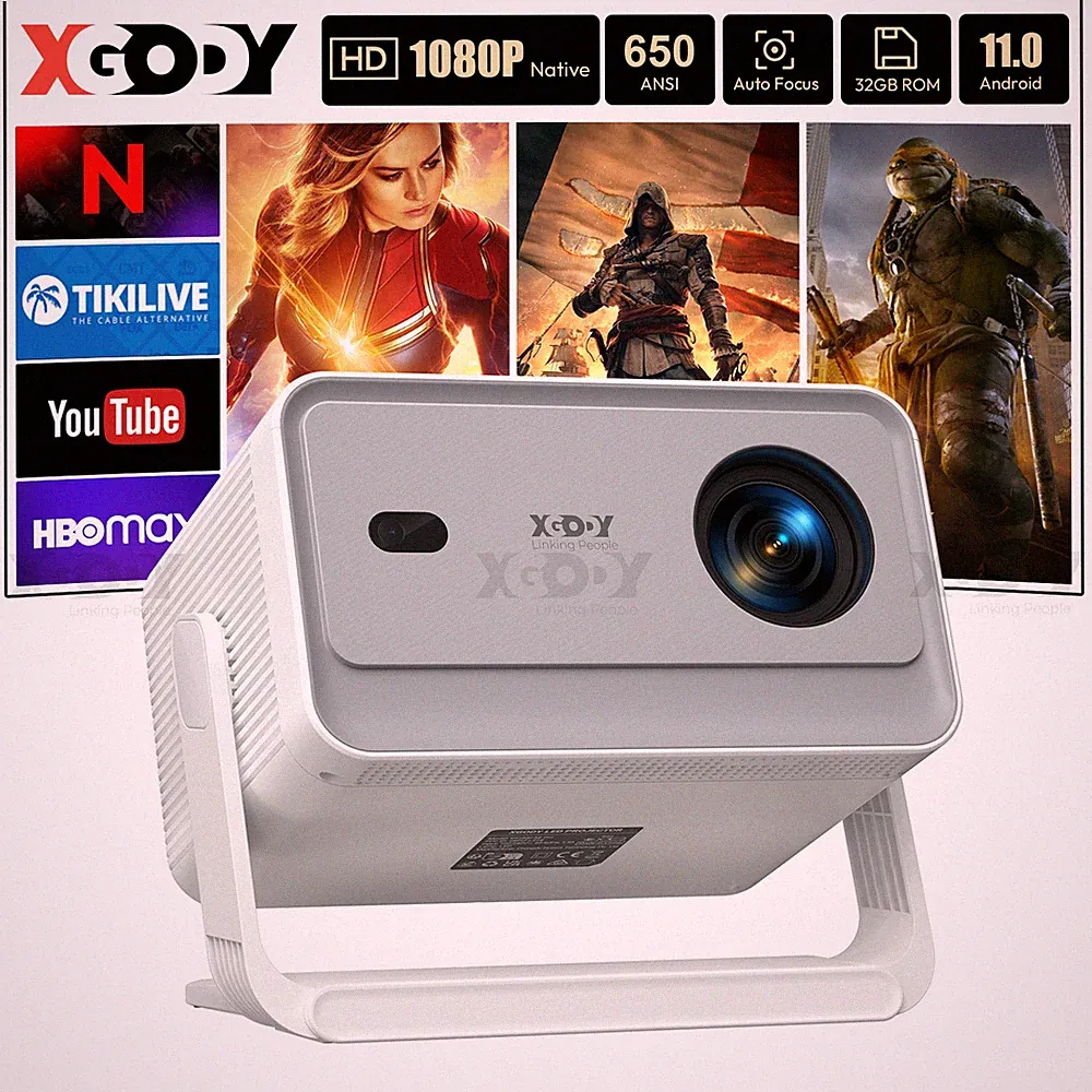 NEU Beamer Projektor LCD 4K 5G WiFi Bluetooth Android TV HD Heimkino HDMI USB