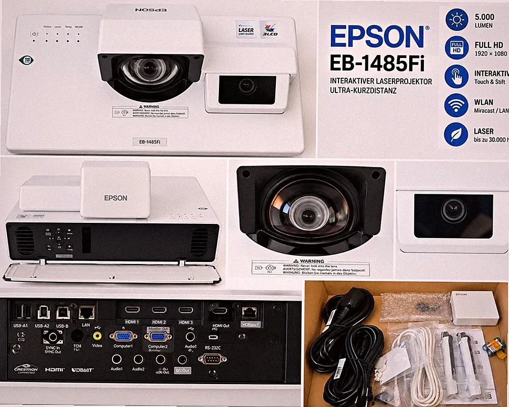 Neuwertig Epson EB-1485Fi Laserprojektor Interaktiv Ultra-Kurzdistanz 5000lm