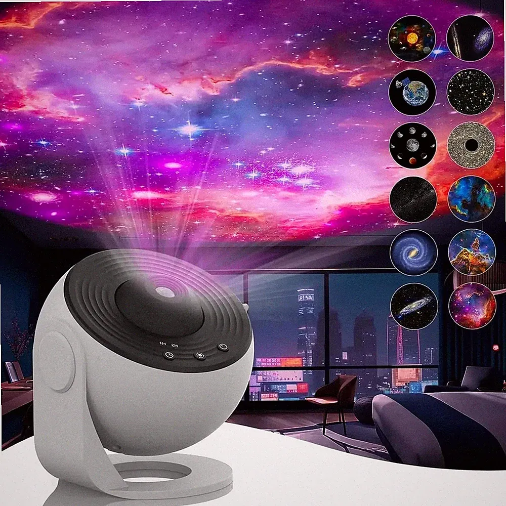 New LED Galaxy Projector Starry Night Light Moon Star Sky Nebula Projection Lamp