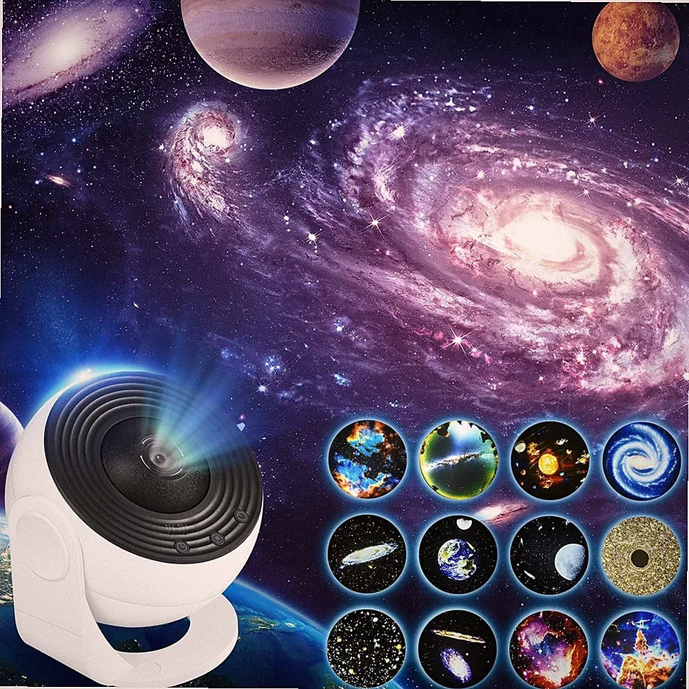 New LED Galaxy Projector Starry Night Light Moon Star Sky Nebula Projection Lamp