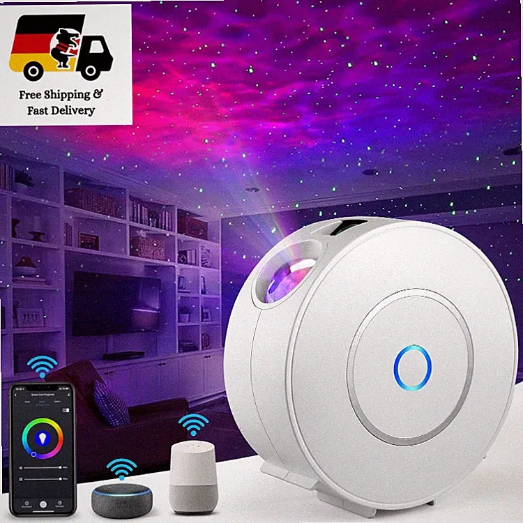 Nigecue LED Sternenhimmel Projektor SK20 mit WLAN, Sprachsteuerung, Multi-Color