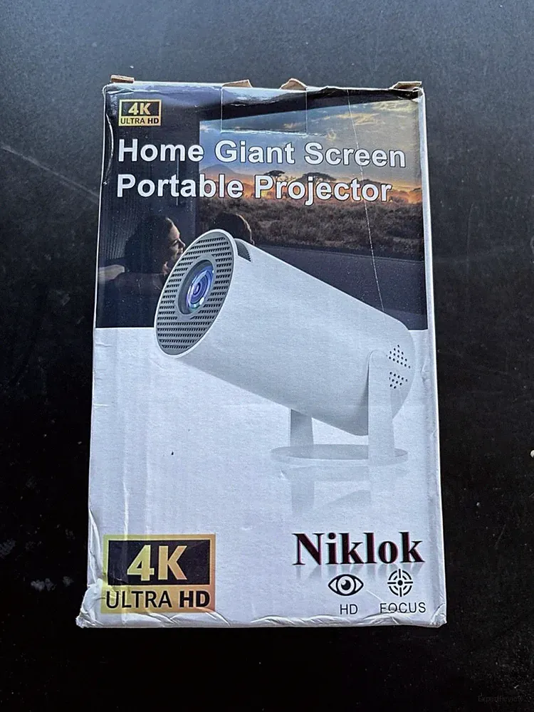 Niklok Mini Beamer 4K Ultra HD Portable Projector Android TV 270° Drehbar