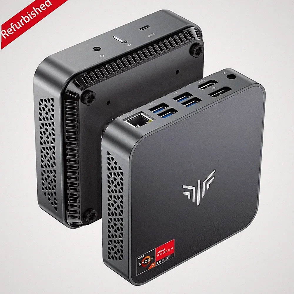 NIPOGI 4K MINI PC AMD Ryzen 7 5800U 16GB DDR4 512GB M.2 SSD WiFi Windows 11 BT
