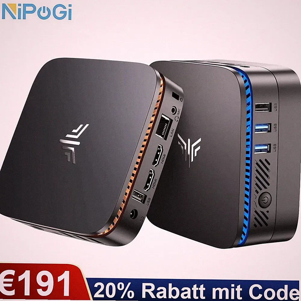 NiPoGi AK1Plus 4K MINI PC Intel N5030 8GB LPDDR4 256GB SSD WIFI5 WIN11pro HDMI