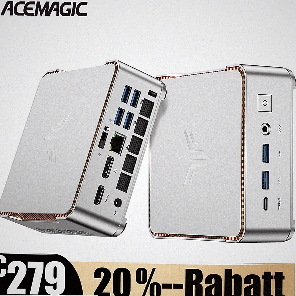 NiPoGi P2 4K Mini PC АMD Ryzen 7330U 16 GB LPDDR4 256 GB SSD Mini Desktop Win11