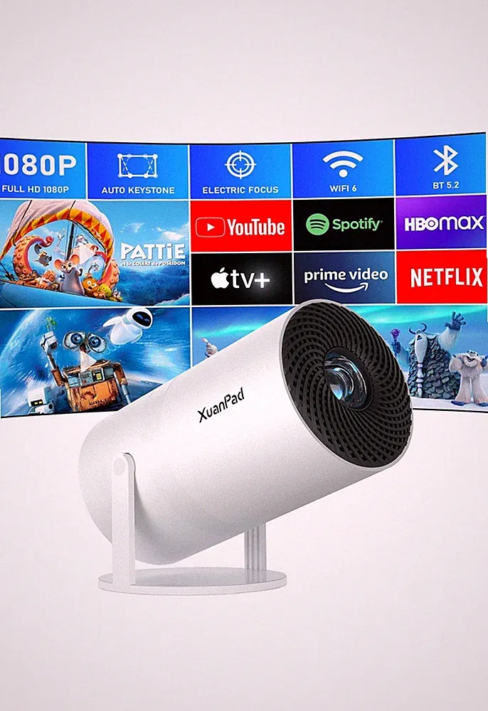 [Offizieller Netflix-zertifizierter & elektrischer Fokus] Mini-Projektor – WiFi & Bluetooth