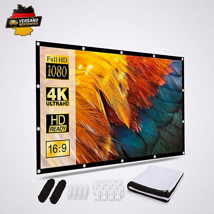 Osoeri Faltbarer Beamer Leinwand 120 Zoll 16:9 HD