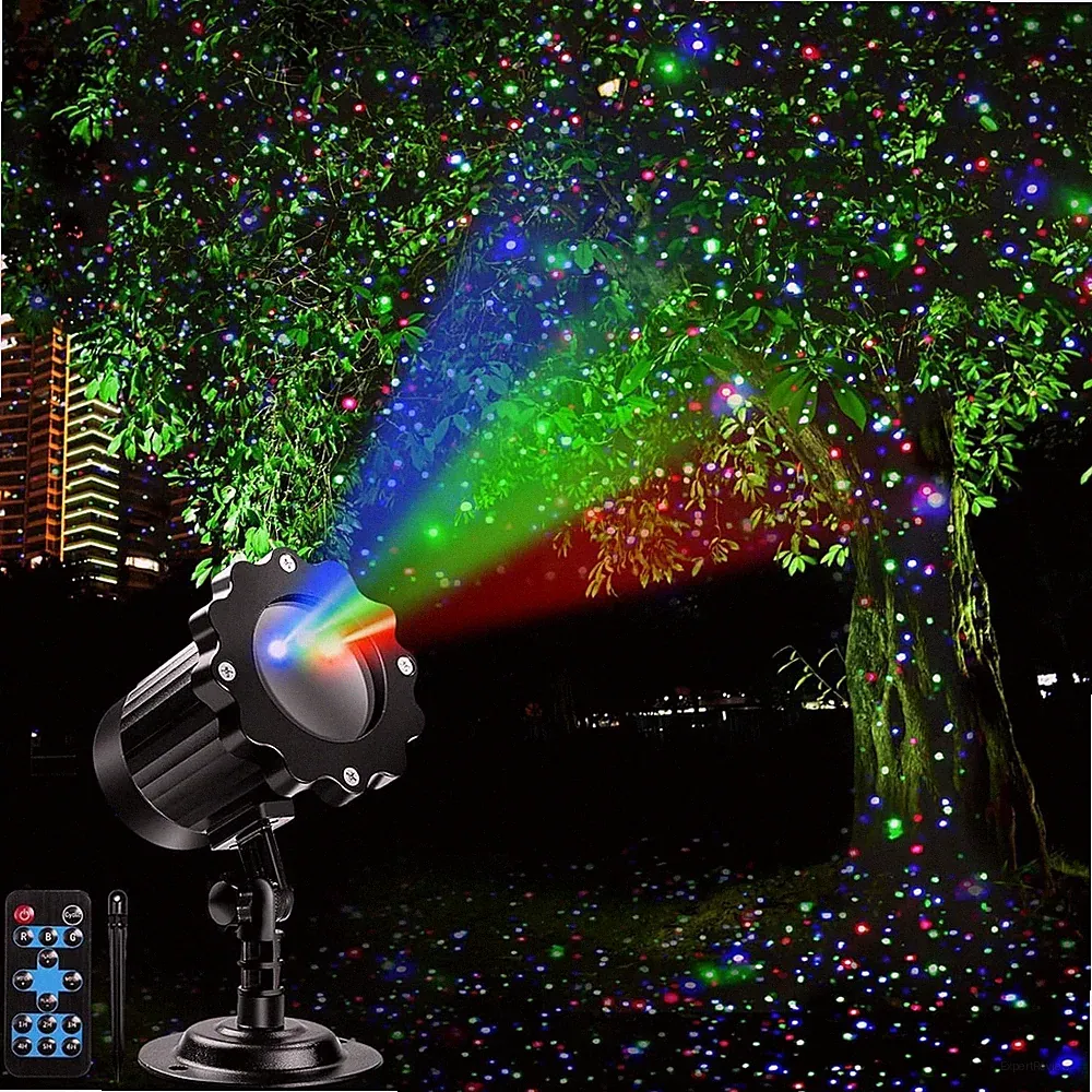 Outdoor RGB Laserprojektor Lichter, Bewegung 3 Farbe Sternenhimmel & Feuerfliege