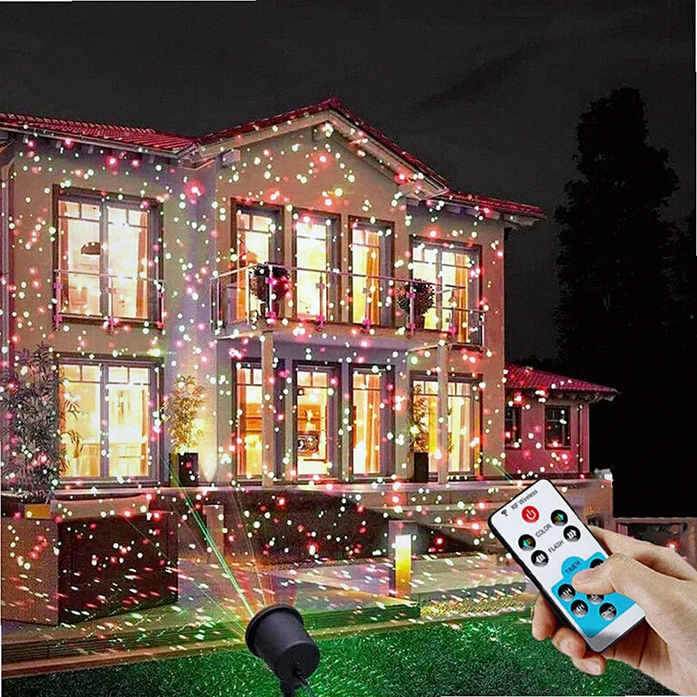 Outdoor Weihnachten Laser Projektor Lichter Wasserdicht Garten Bühne Party De...