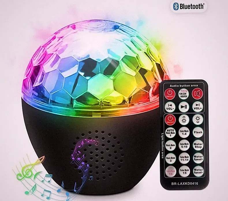 PartyFunLights 86479 Bluetooth Party Lautsprecher mit Projektor Lichteffekten FB