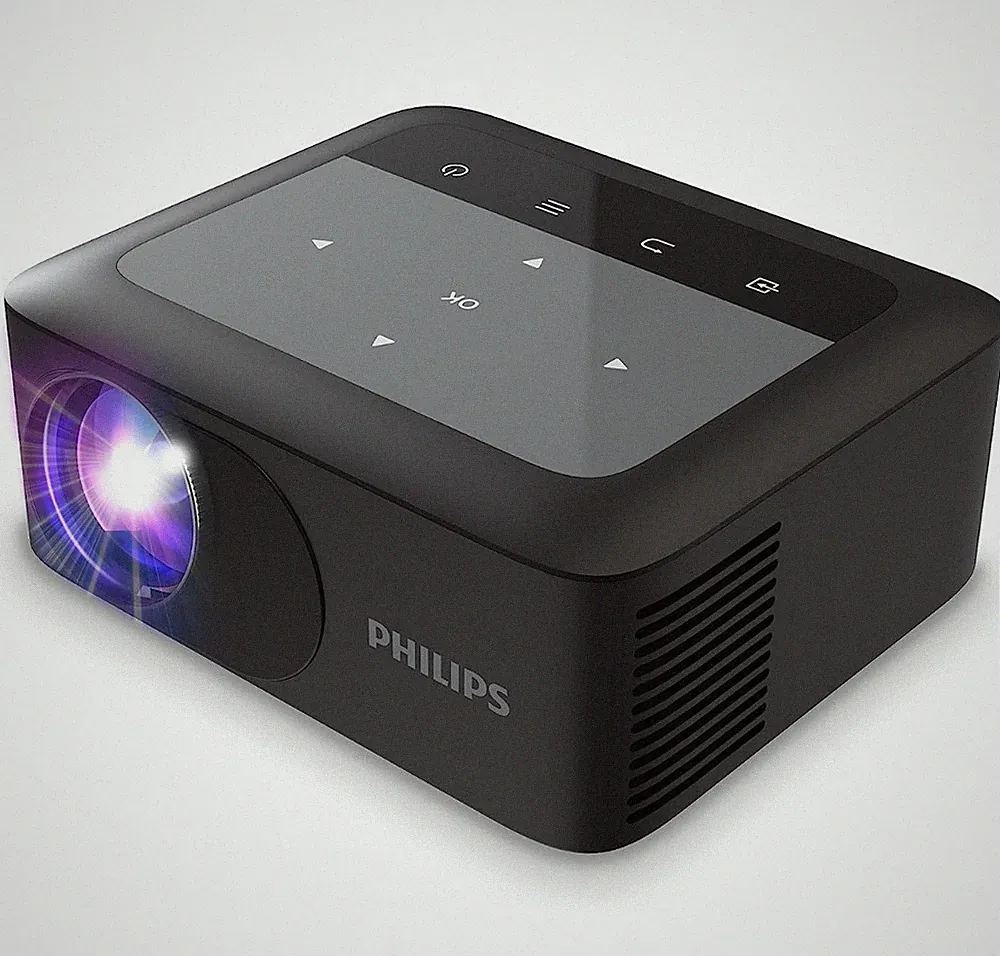 Philips NeoPix 110 Mini HD 720p Projektor WiFi HDMI USB, 65" Display, schwarz