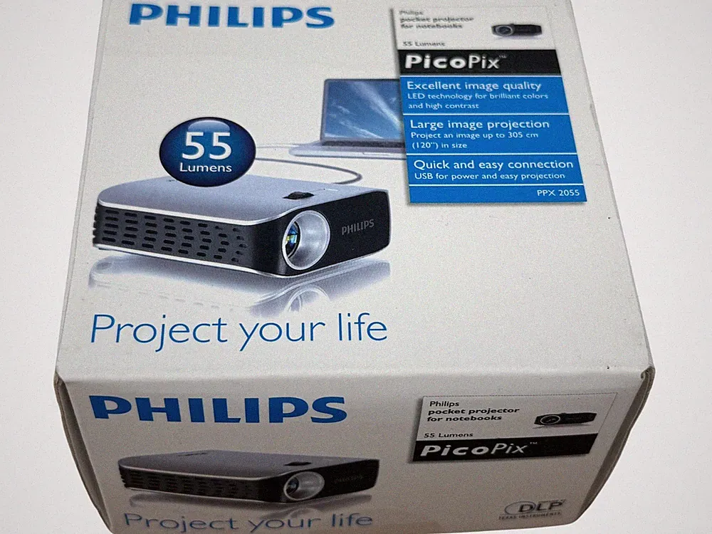 Philips PicoPix PPX 2055 Taschenprojektor 55 Lumen USB LED Projektion