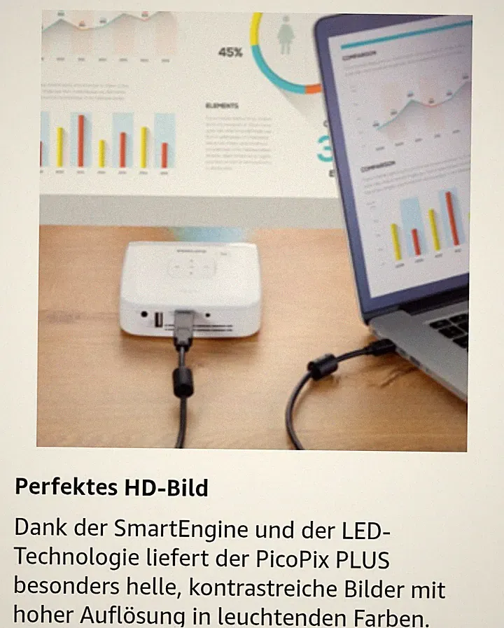 philips picopix ppx 4835 Taschenprojektor LED-Projektor Beamer Akkubetrieben
