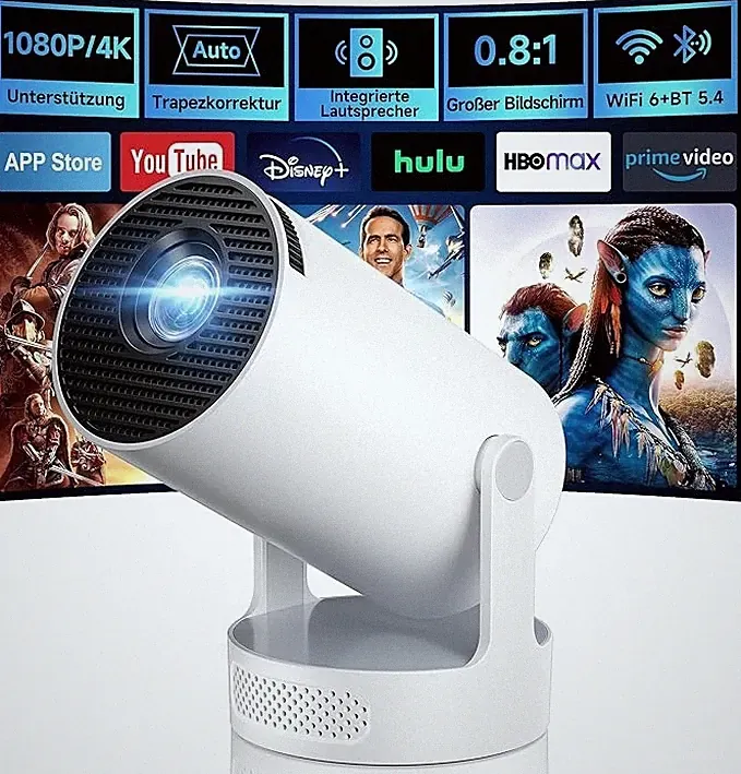 Philoent Mini Beamer, 4K/1080P Smart Projektor Mit Auto Screen Trapezkorrektur