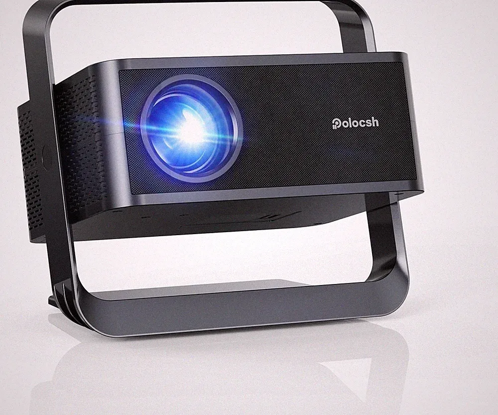 Polocsh Mini Projektor, 1080P FHD Unterstützung 4k mit WiFi 6 und Bluetooth Smart Proj