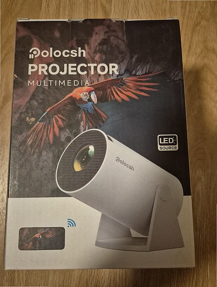 Polocsh Projector LED Desktop-Beamer/Projektor Weiß inkl. Fernbedienung