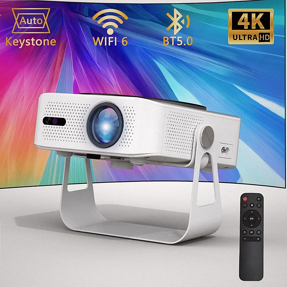 PR Full HD Beamer mit WIFI6, BT 5 Android 11 Beamer Tragbarer Projektor Heimkino
