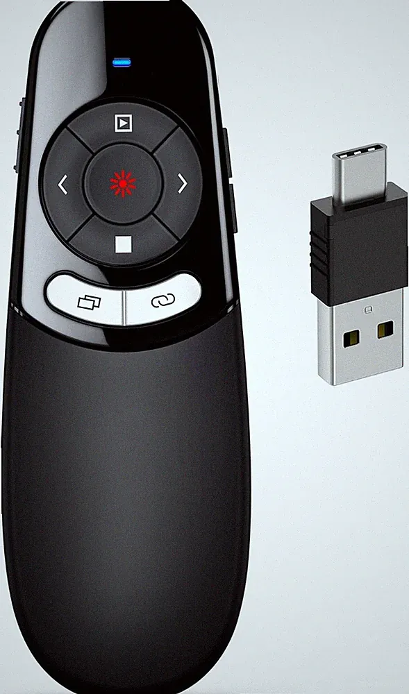 Präsentationspointer USB-C Laserpointer 2,4 GHz 200 m rot Beamer Fernbedienung