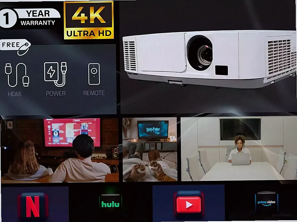 Premium 4K-Supported Heimkino Projektor 4000 Lumen Ansi Dual HDMI Anschlüsse