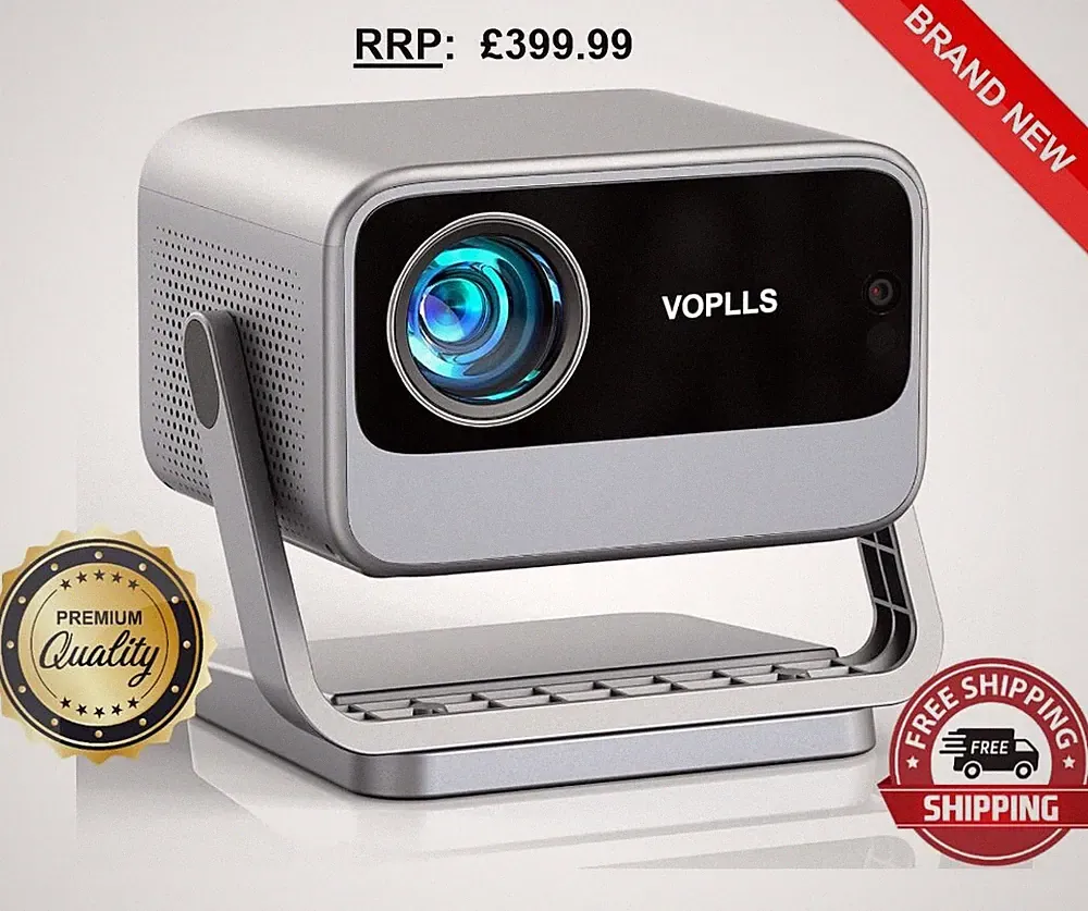 Premium Smart Beamer VOPLLS WiFi 6 BT Netflix 600-ANSI Lumen 4K Dolby Audio