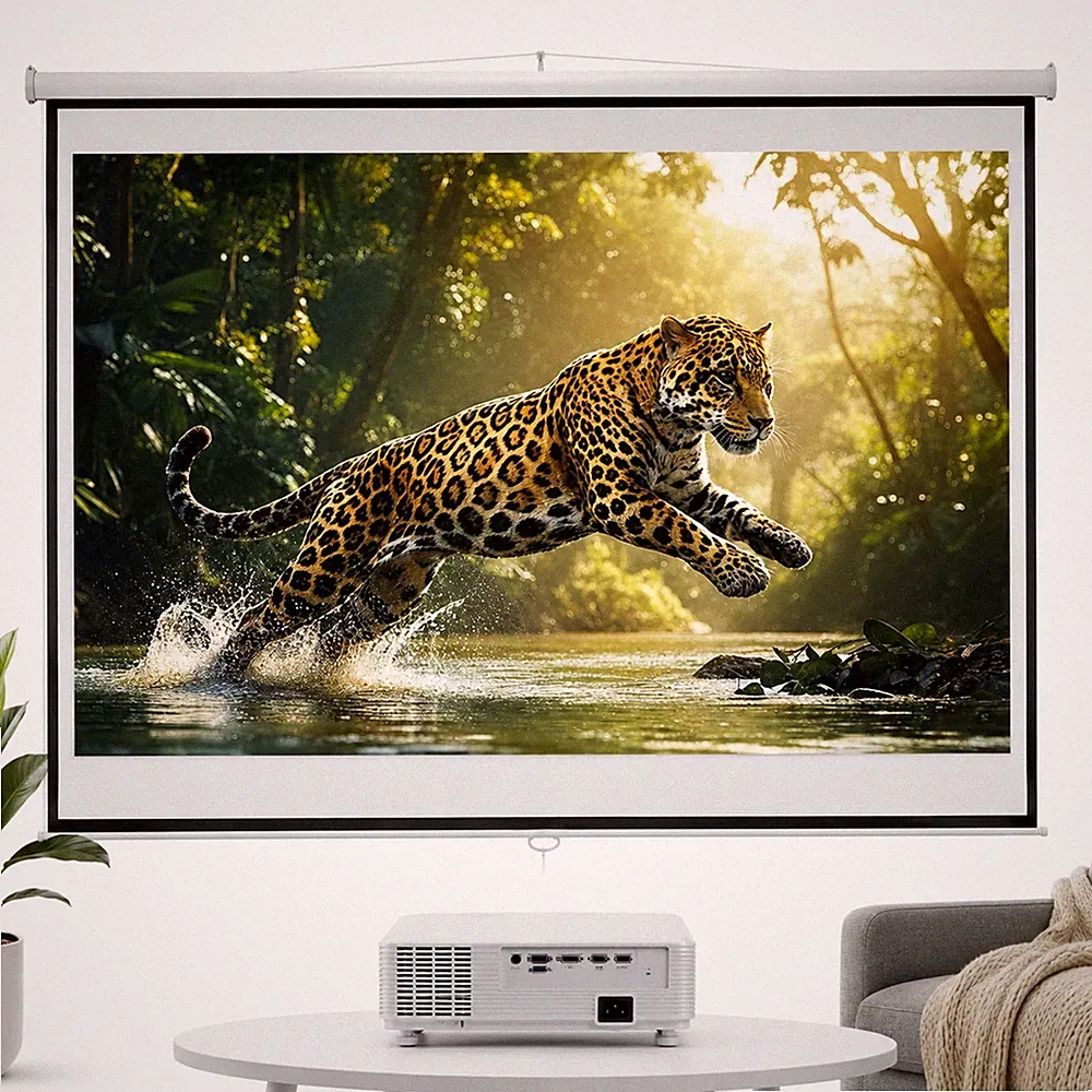 Projektionsleinwand Beamerleinwand Kinoleinwand 178x178CM Rolloleinwand