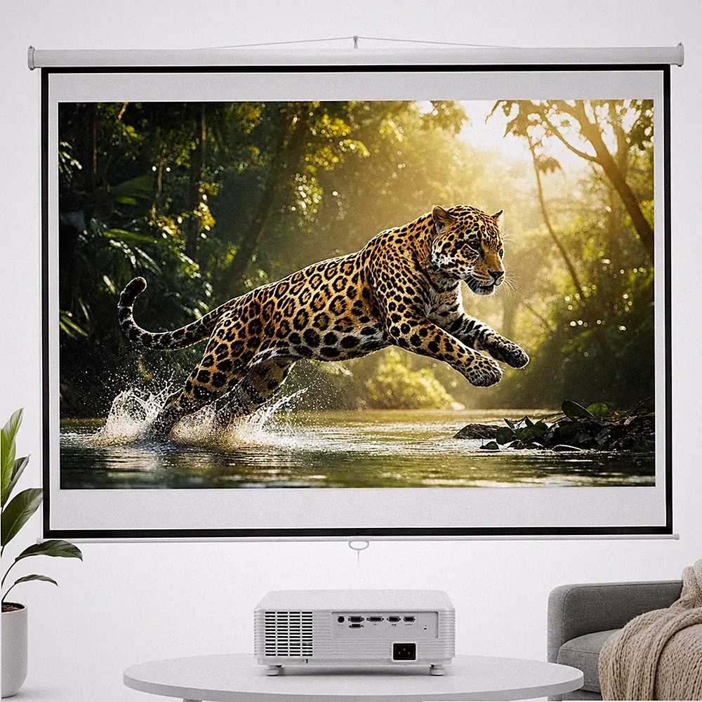 Projektionsleinwand Beamerleinwand Kinoleinwand 178x178CM Rolloleinwand