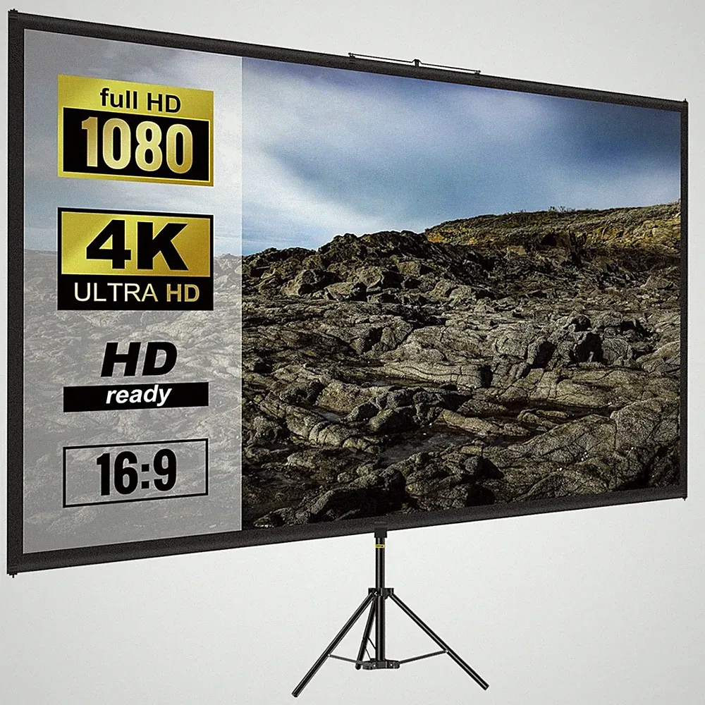 Projektionswand 80 Zoll Beamer Leinwand Stativ HD 4K Heimkino Präsentation