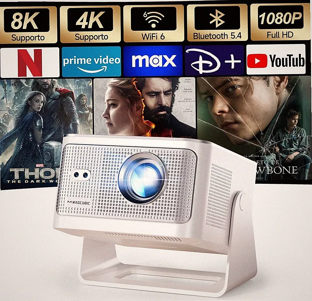 4K Smart Projektor 15000 Lumen Bluetooth Netflix Youtube Prime Video