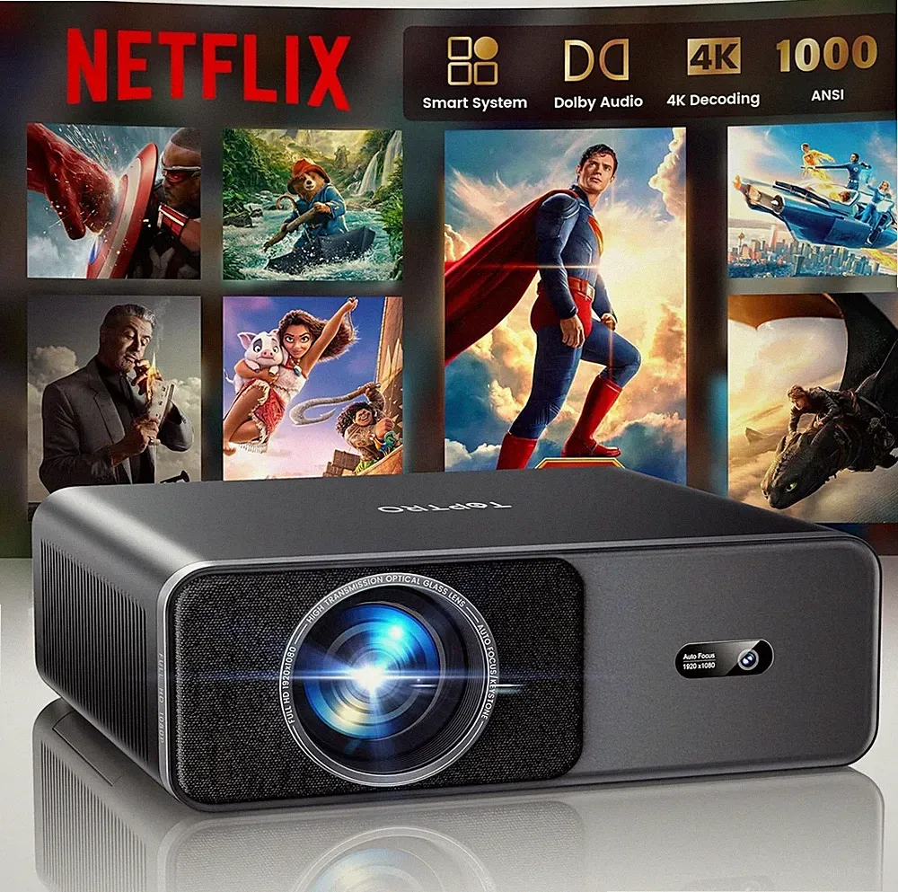 Unterstützter 4K Projektor Android Smart TV 12.0 und JBL 800 ANSI Autofokus Wifi App